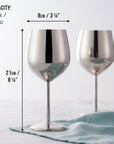 Stainless Steel Silver Wine Glasses