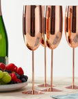 Stainless Steel Rose Gold Champagne Flutes