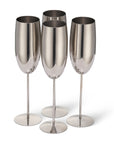Stainless Steel Silver Champagne Flutes