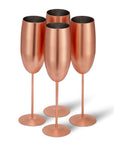 Stainless Steel Matte Rose Gold Champagne Flutes