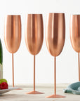Stainless Steel Matte Rose Gold Champagne Flutes