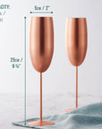Stainless Steel Matte Rose Gold Champagne Flutes