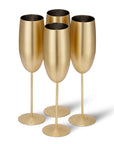Stainless Steel Matte Gold Champagne Flutes