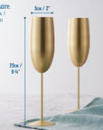 Stainless Steel Matte Gold Champagne Flutes