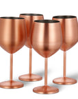 Stainless Steel Matte Rose Gold Wine Glasses
