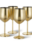 Stainless Steel Matte Gold Wine Glasses