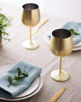 Stainless Steel Matte Gold Wine Glasses