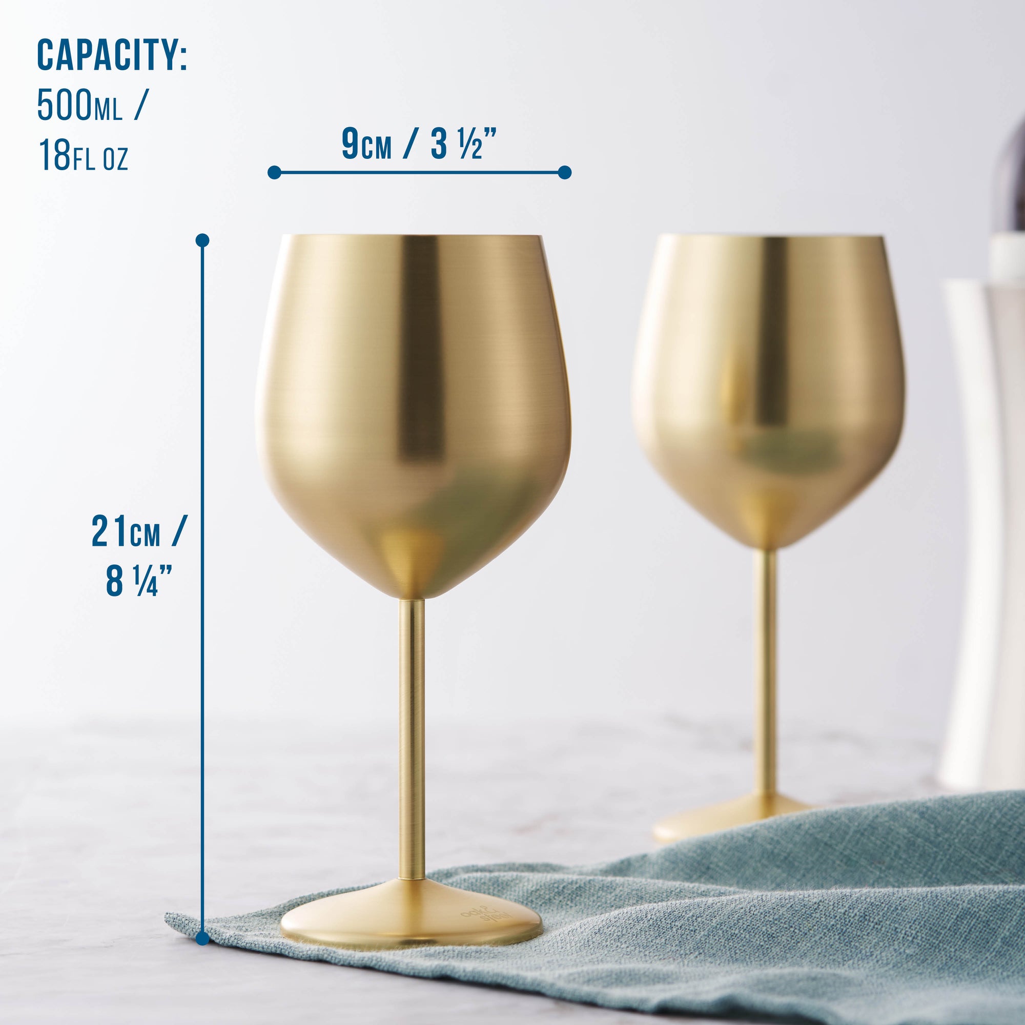 Stainless Steel Matte Gold Wine Glasses