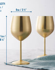 Stainless Steel Matte Gold Wine Glasses