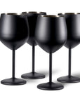 Stainless Steel Matte Black Wine Glasses