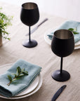Stainless Steel Matte Black Wine Glasses