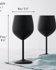 Stainless Steel Matte Black Wine Glasses