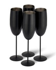 Stainless Steel Matte Black Champagne Flutes