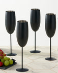 Stainless Steel Matte Black Champagne Flutes
