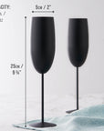 Stainless Steel Matte Black Champagne Flutes