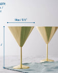 Stainless Steel Gold Martini Cocktail Glasses