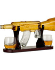 Glass Gun Whiskey Decanter Set