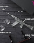 Glass Gun Whiskey Decanter Set