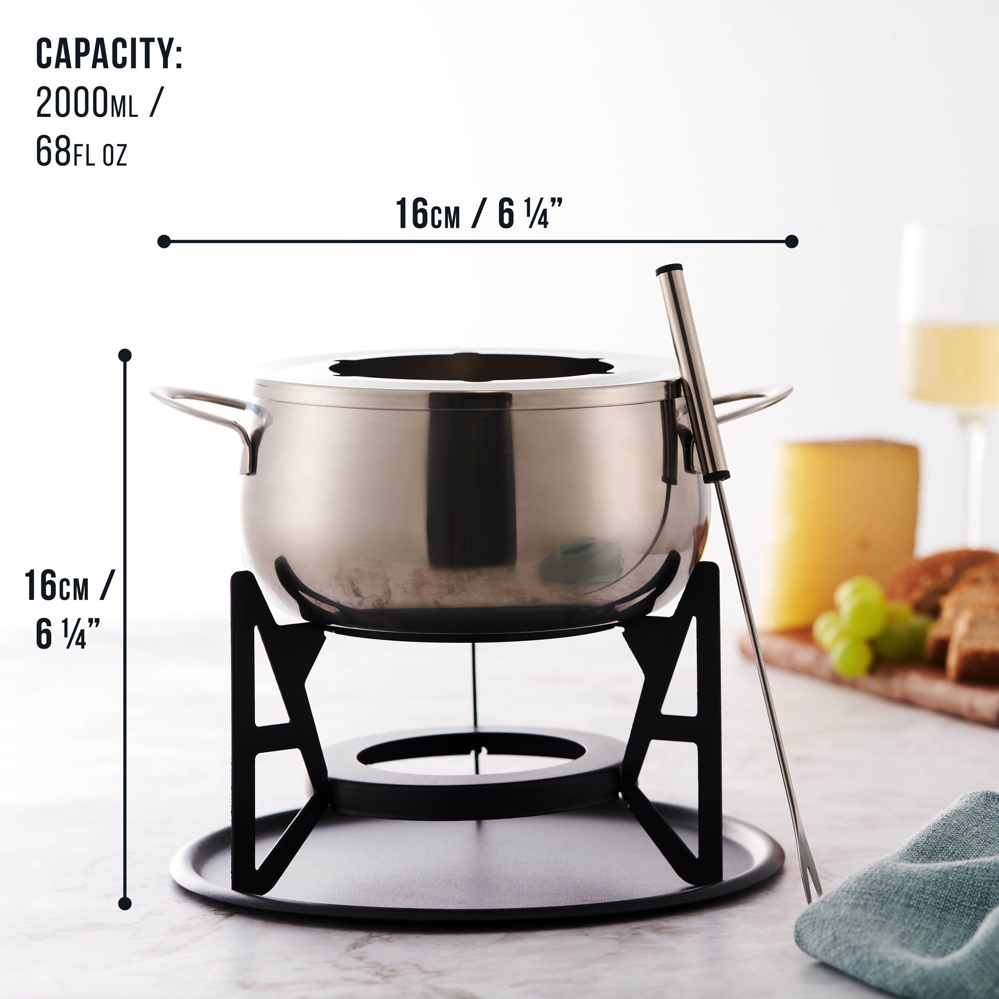 Stainless Steel Silver Fondue Gift Set