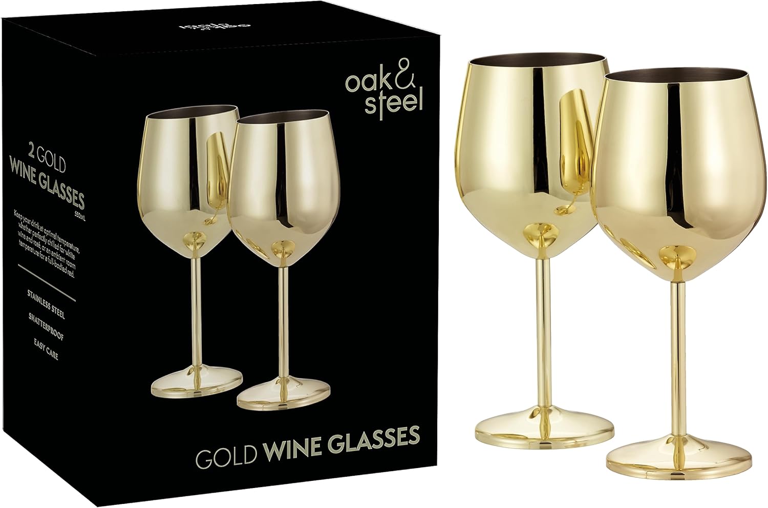 Stainless Steel Gold Wine Glasses