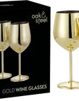 Stainless Steel Gold Wine Glasses