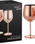 Stainless Steel Rose Gold Wine Glasses