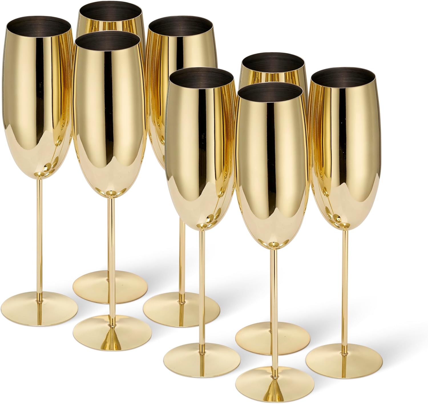 Stainless Steel Gold Champagne Flutes