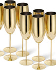 Stainless Steel Gold Champagne Flutes