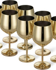 Stainless Steel Gold Wine Glasses