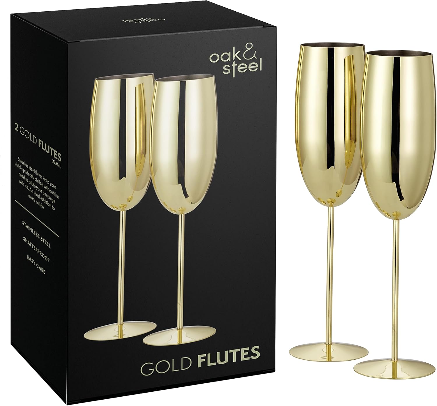 Stainless Steel Gold Champagne Flutes