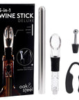 5-in-1 Deluxe Stainless Steel Wine Accessory Gift Set