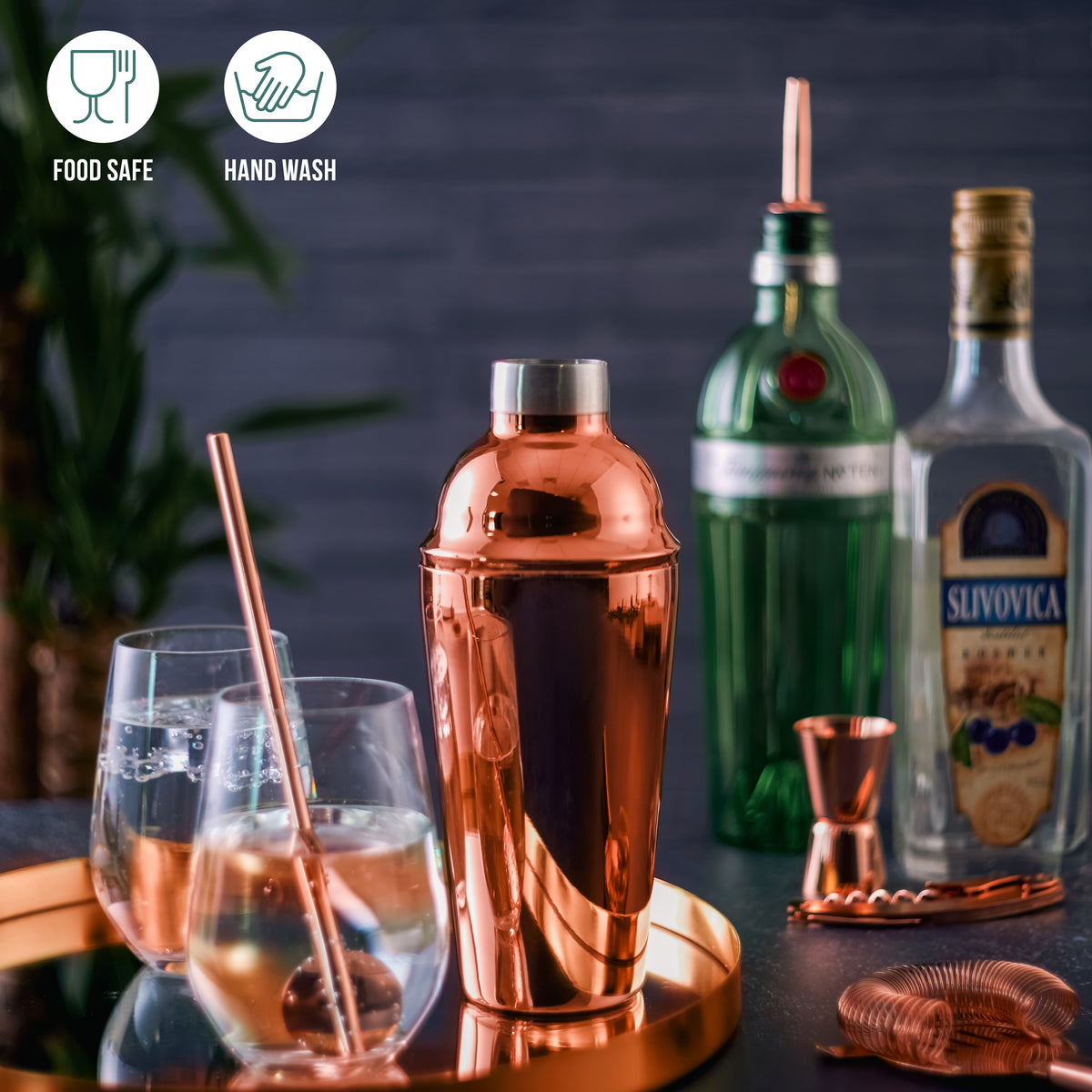 Codigo Rosa Cocktail Set Stainless Steel Rose Gold Cocktail Set – Oak & Steel