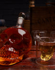Glass Skull Whiskey Decanter Set