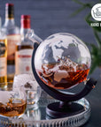 Glass Globe Whiskey Decanter Set