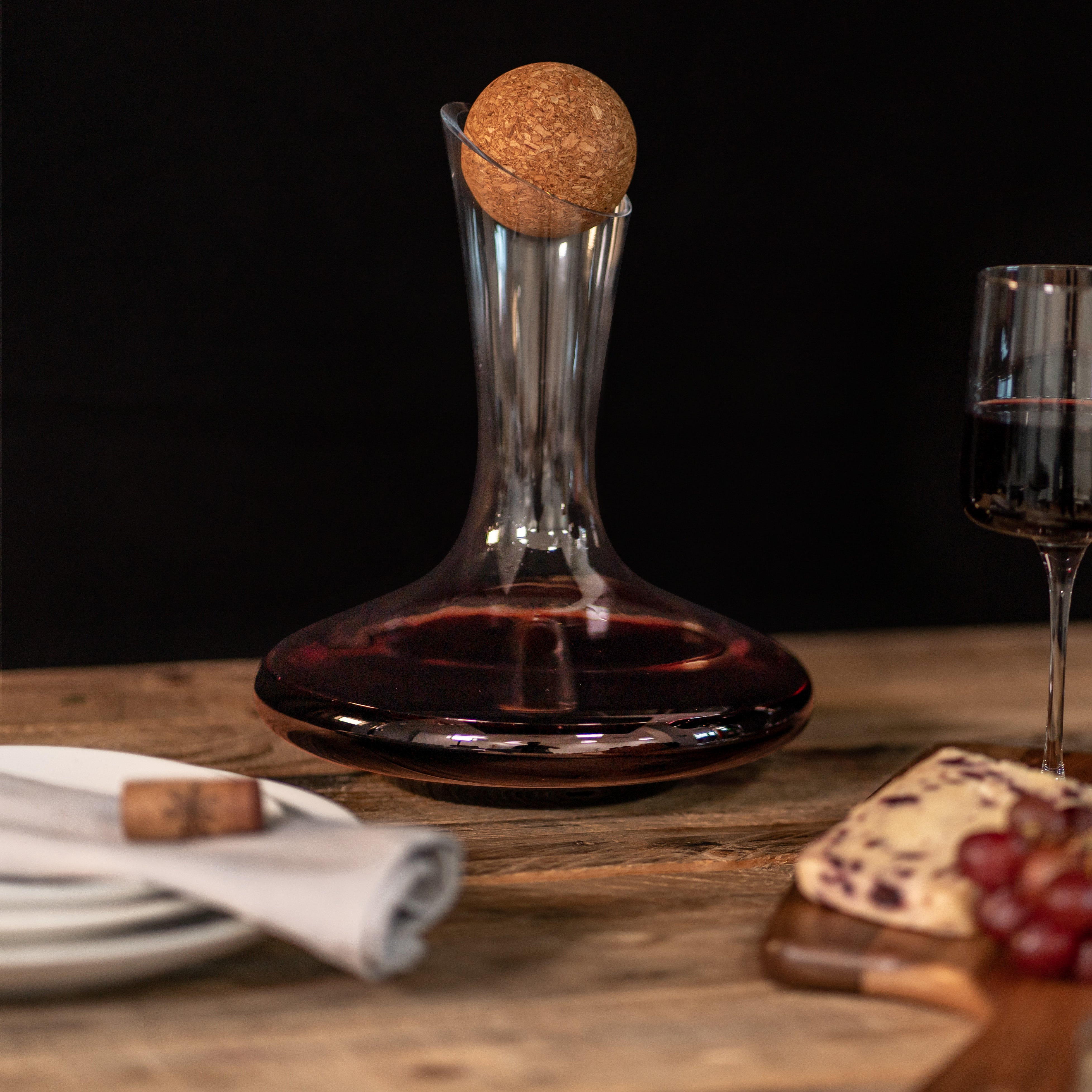 Glass &amp; Cork Wine Decanter Set