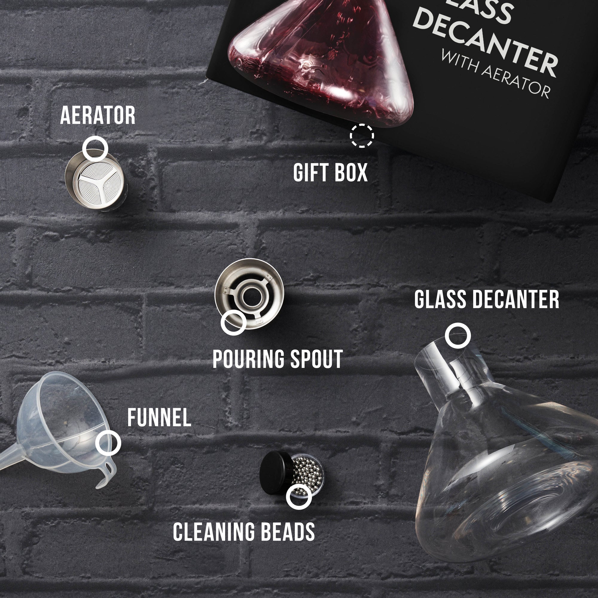 Glass Wine Decanter with Aerator