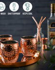 4 Stainless Steel Moscow Mule Cocktail Mug & Straw Set