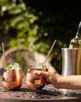 4 Rose Gold Stainless Steel Tumblers with Straws