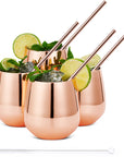 Stainless Steel Rose Gold Tumblers with Straws