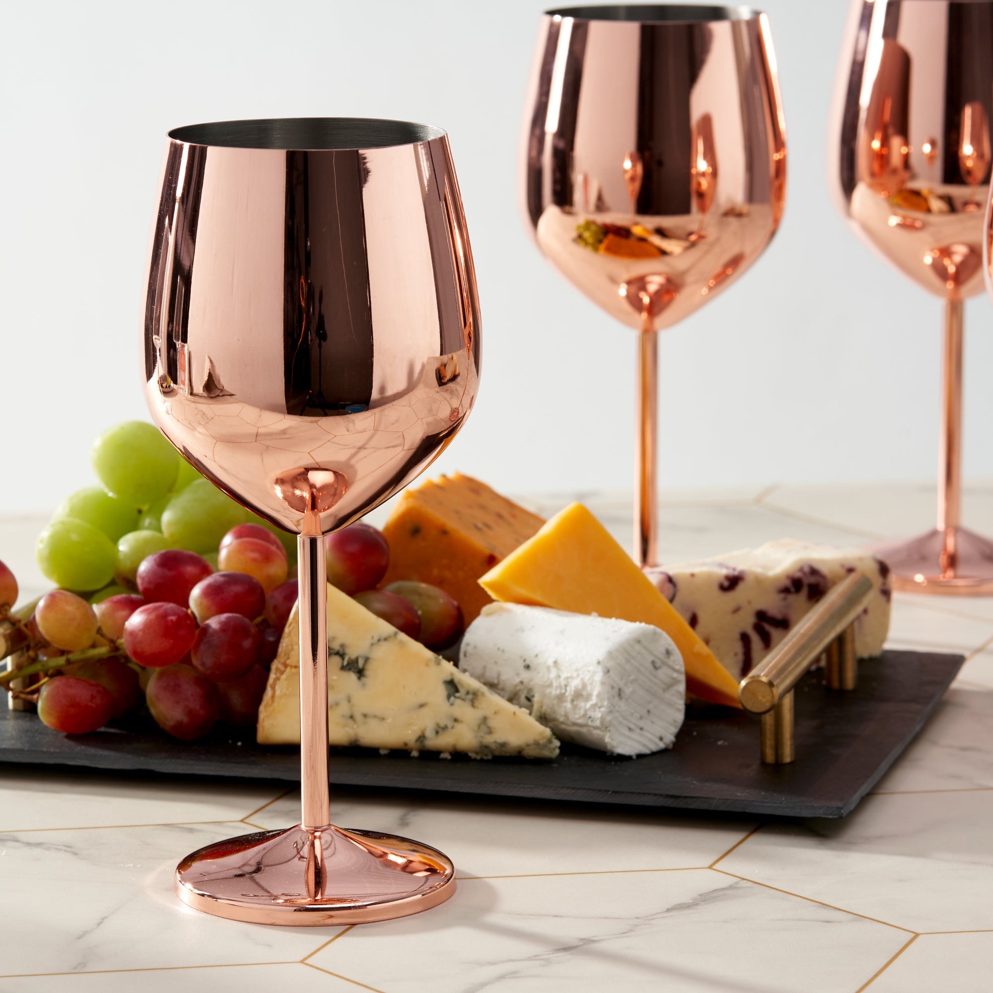 Stainless Steel Rose Gold Wine Glasses