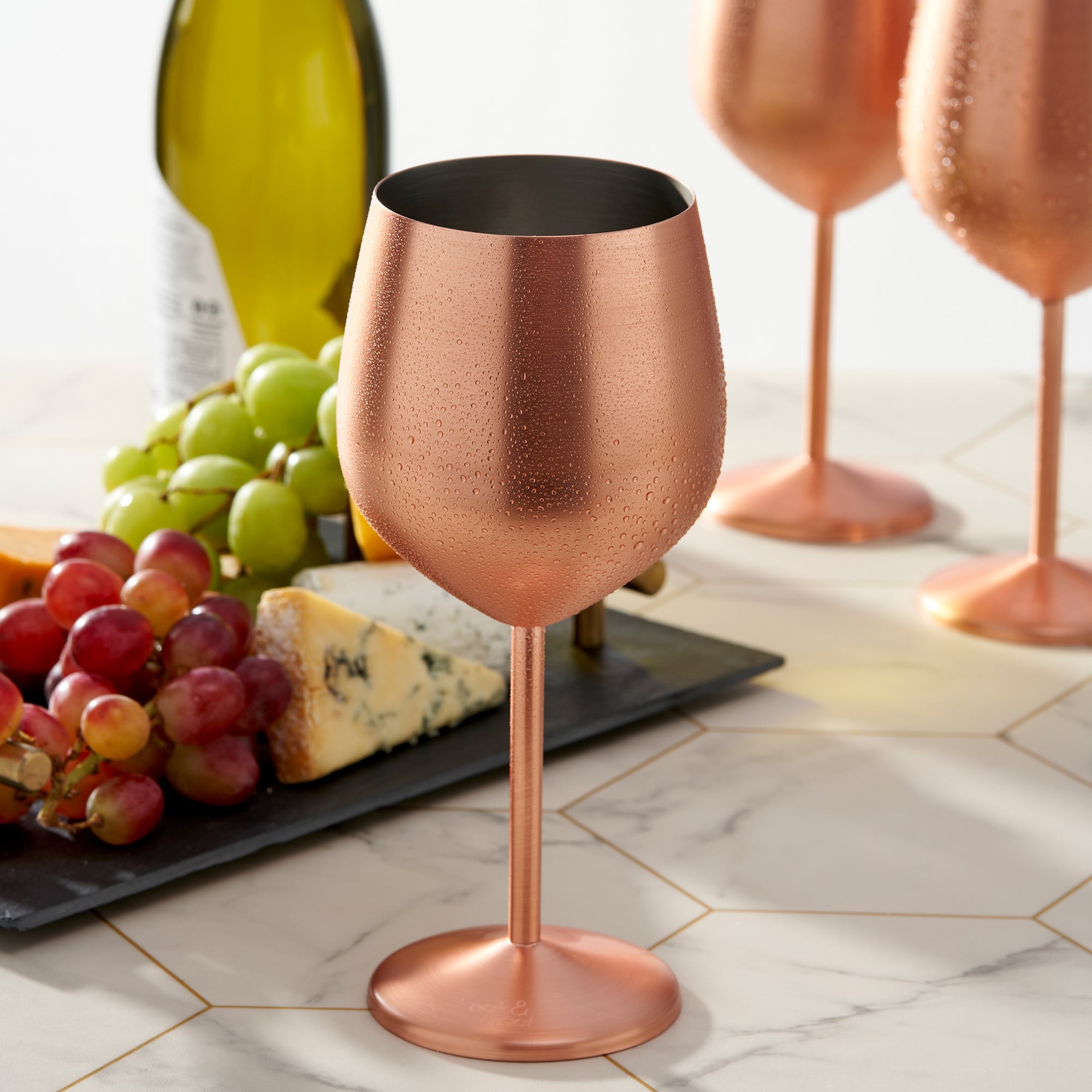 Stainless Steel Matte Rose Gold Wine Glasses