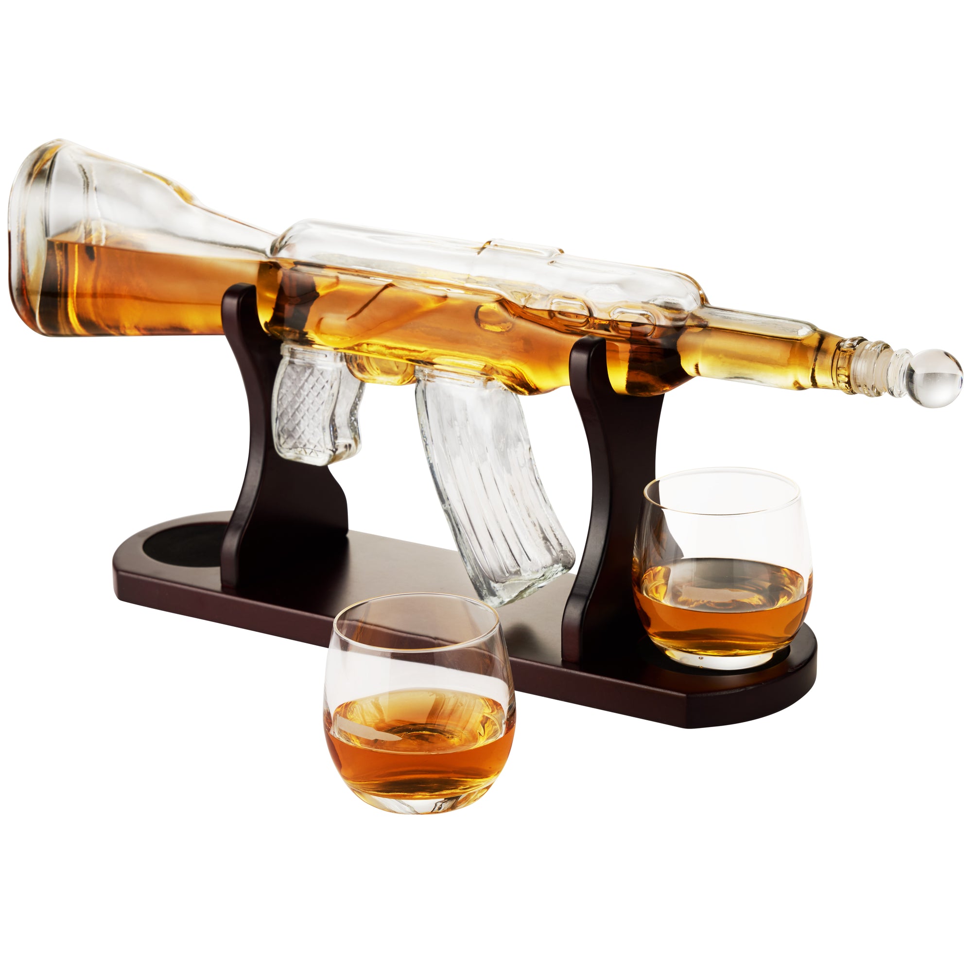 Glass Gun Whiskey Decanter Set