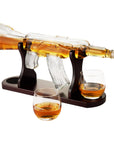 Glass Gun Whiskey Decanter Set