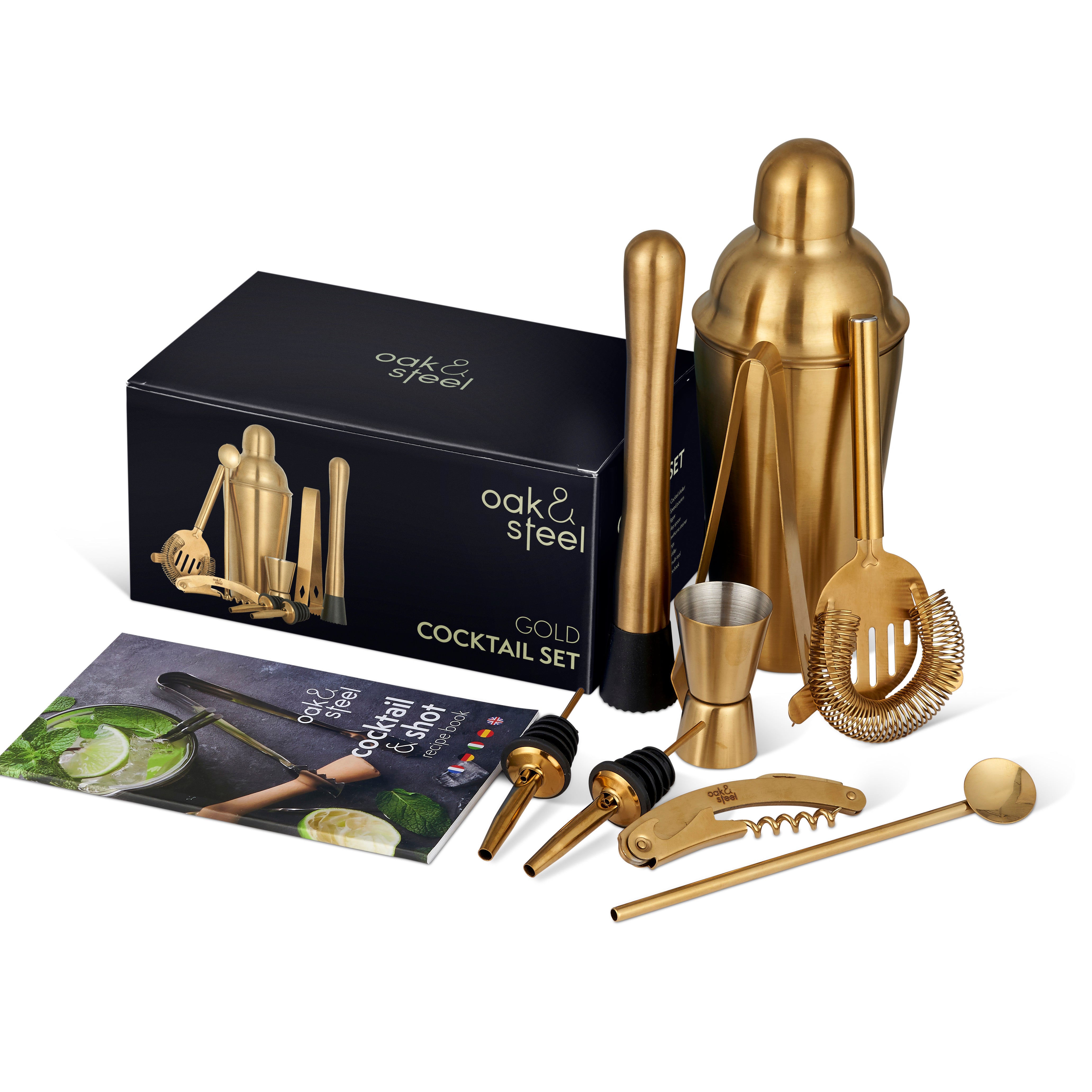 10pcs Stainless Steel Gold Cocktail Set