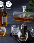 Glass Ship Whiskey Decanter Set