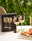 2 Gold Stainless Steel Wine Glasses