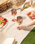 2 Rose Gold Stainless Steel Wine Glasses