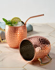 4 Stainless Steel Moscow Mule Cocktail Mug & Straw Set