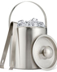 Silver Stainless Steel Ice Bucket with Tongs