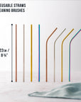 36 Stainless Steel Reusable Straws with 4 Brushes
